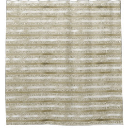 グリッガーリージーグリッターグラム金ゴールドストライプ シャワーカーテン