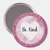 グリッガーリージーピンクグリッタービーズ親切 マグネット (正面/裏面)
