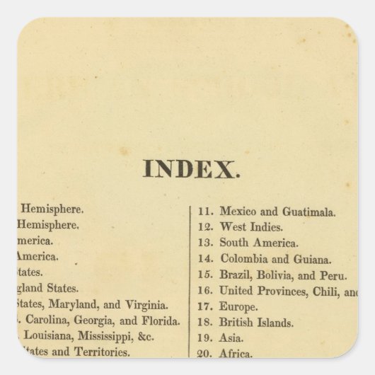 グリッグのアメリカの学校の地図 スクエアシール (正面)