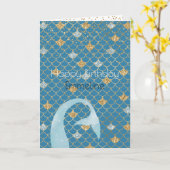 グリッジアクア金ゴールドグリッタースパークルマーメイド カード (黄色い花)