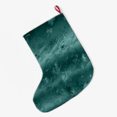 グリッジエメラルドグリーングラデーションマーブルパーソナライズされた ラージクリスマスストッキング (裏面 (吊り時))