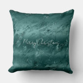 グリッジエメラルドグリーングラデーション大理石 クッション (正面)