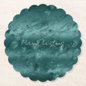 グリッジエメラルドグリーングラデーション大理石 ペーパーコースター (正面)