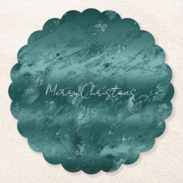 グリッジエメラルドグリーングラデーション大理石 ペーパーコースター