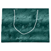 グリッジエメラルドグリーングラデーション大理石 ラージペーパーバッグ (正面)