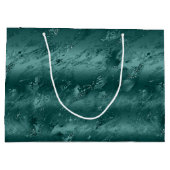 グリッジエメラルドグリーングラデーション大理石 ラージペーパーバッグ (裏面)