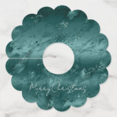 グリッジエメラルドグリーングラデーション大理石 ワイングラスタグ (正面)