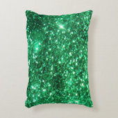 グリッジエメラルドグリーングリッター アクセントクッション (正面(垂直))
