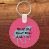 グリッジグリッターアクアユニコーン感動的引用文 キーホルダー (正面)