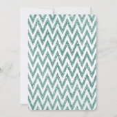 グリッジグリーンエメラルドミントジグザグストライプ 招待状 (正面)