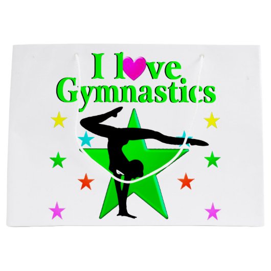 グリッジグリーンIは体操デザイン ラージペーパーバッグ (正面)