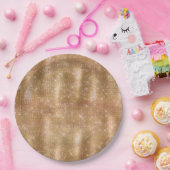 グリッジシャンパーニュ金ゴールドスパークルグラム ペーパープレート (パーティー)