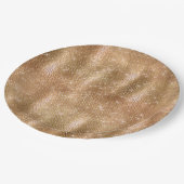 グリッジシャンパーニュ金ゴールドスパークルグラム ペーパープレート (アングル)