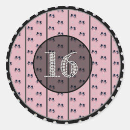 グリッジスイート16誕生日ステッカー ラウンドシール
