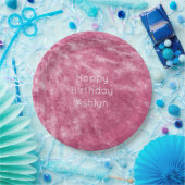 グリッジスパークルピンク誕生日 ペーパープレート (パーティー)