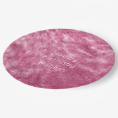 グリッジスパークルピンク誕生日 ペーパープレート (アングル)