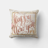 グリッジハッピーニューイヤースクリプトバラ金ゴールドアイボリー クッション (正面)
