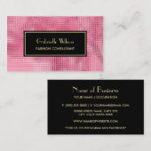 グリッジピンクのシークインフェイクパターンファッションコンサルタント 名刺 (正面/裏面)