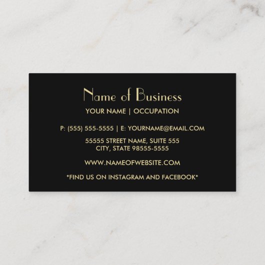 グリッジピンクのシークインフェイクパターンファッションコンサルタント 名刺 (裏面)