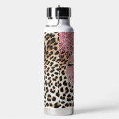 グリッジピンクグリッター金ゴールドまつ毛ヒョウ ウォーターボトル (右面)
