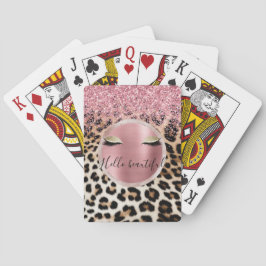 グリッジピンクグリッター金ゴールドまつ毛ヒョウ トランプ