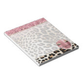 グリッジピンクグリッター金ゴールドまつ毛ヒョウ ノートパッド (アングル)