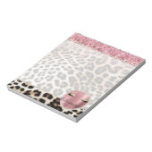 グリッジピンクグリッター金ゴールドまつ毛ヒョウ ノートパッド (回転)