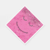 グリッジブラックアイドラッシュピンクグリッター誕生日 スタンダードランチョンナプキン (角)