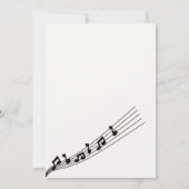 グリッジブラックミュージックノート誕生日 招待状 (裏面)