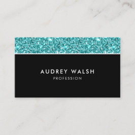 グリッジブルーグリッターフェミニンラグジュアリープロフェッショナル 名刺