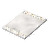 グリッジマーメイドブルー金ゴールドスパークルグリッター ノートパッド (回転)