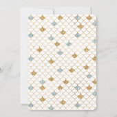 グリッジマーメイドブルー金ゴールドスパークルグリッター 招待状 (裏面)