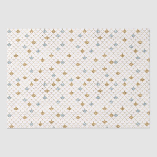 グリッジマーメイドブルー金ゴールドスパークルグリッター 薄葉紙 (正面)