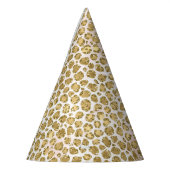 グリッジーグラム金ゴールド赤面グリッターレオパード   パーティーハット (左)