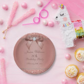 グリッジーバラ金ゴールドボウ&ジェムバースデーパーティー ペーパープレート (パーティー)