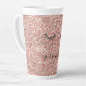 グリッジーブラック睫金ゴールドルクセ赤面グリッター カフェラテマグ (左アングル)