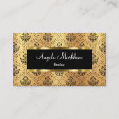 グリッジー不動産仲介業者ダマスクパターン 名刺 (正面)