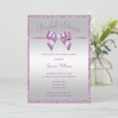 グリッジー薄紫シークイン&ジェムボウブライダルシャワー 招待状 (スタンド正面)