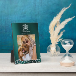 グリッタリングクラウンティール（緑がかった色） フォトプラーク