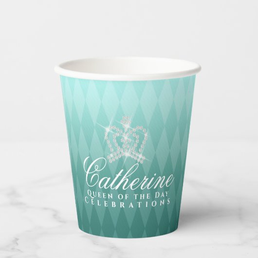 グリッタリングクラウンラグジュアリーアクア 紙コップ (正面)