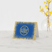 グリッタリーなアメリカ国境警備隊ロゴのクリスマスカード カード (黄色い花)