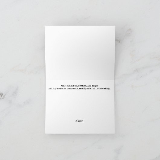 グリッタリーなアメリカ国境警備隊ロゴのクリスマスカード カード (内部)