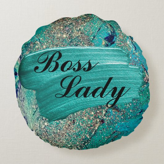 グリッタリーアクア絵を描ストロークボスレディ ラウンドクッション (裏面)