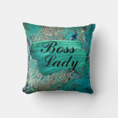 グリッタリーアクア絵を描ストロークボス クッション (正面)