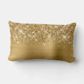 グリッタリーゴールドグラマーブラシスクリプトネーム ランバークッション (裏面)