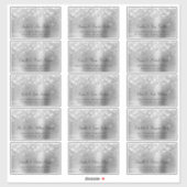 グリッタリーシルバー15ゲスト結婚ズ住所 シール (シート)