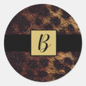 グリッタリーヒョウアニマルプリントワイルドサファリ ラウンドシール (正面)