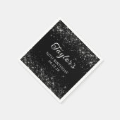 グリッタリーブラック50誕生日 スタンダードカクテルナプキン (角)