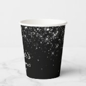 グリッタリーブラック60誕生日 紙コップ (裏面)