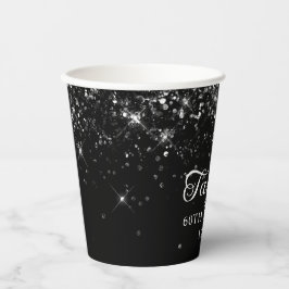 グリッタリーブラック60誕生日 紙コップ